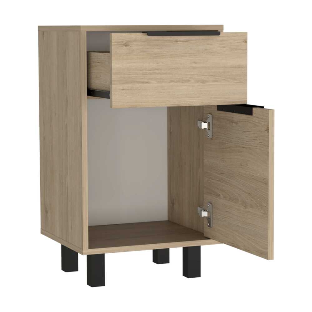 Mesa de Noche Kaia Rovere 41 cm con Un Cajón y Una Puerta - Mesas de Noche | Bylmo