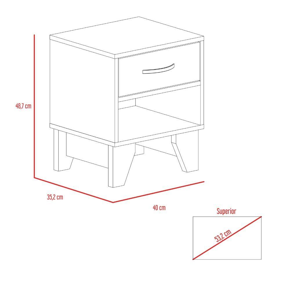 Mesa de Noche Portonova Caramelo 40 cm con Un Cajón - Mesas de Noche | Bylmo