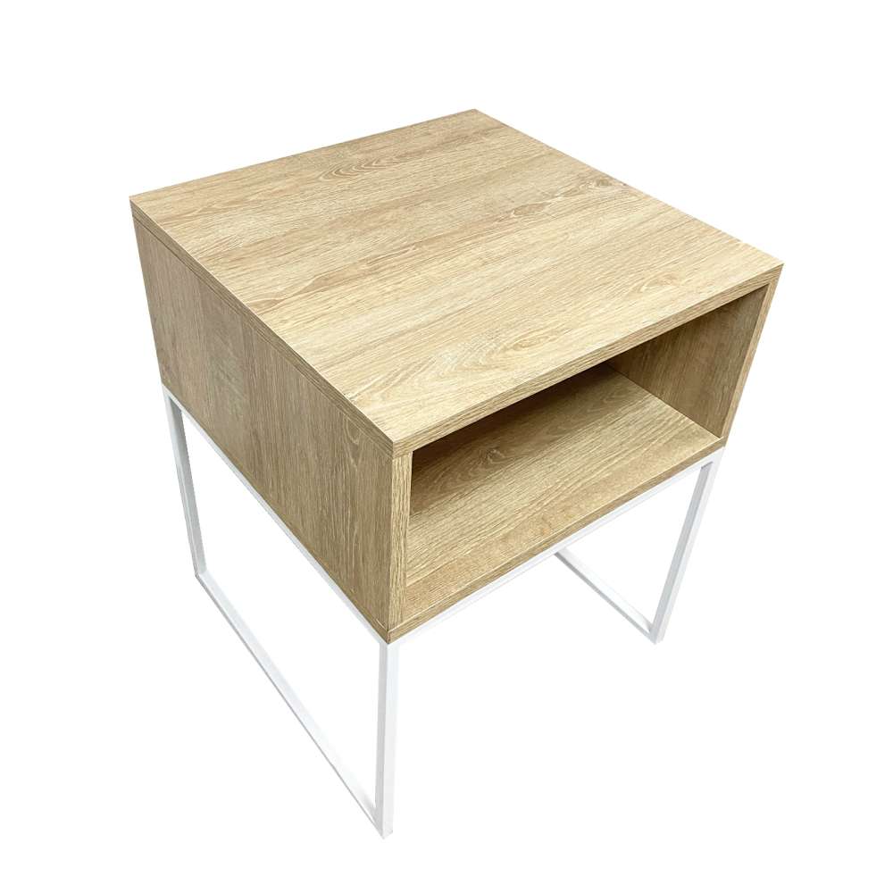 Mesa de Noche York Vienes y Blanco 40 cm - Mesas de Noche | Bylmo