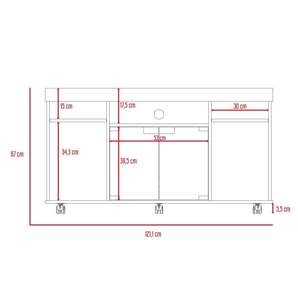 Mesa para TV Vermon Duna 121 cm con Puertas de Vidrio - Muebles para TV | Bylmo