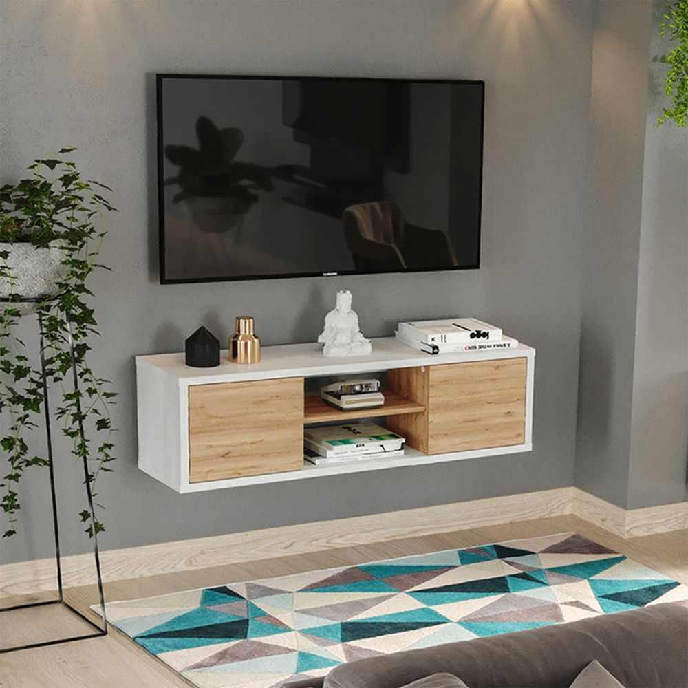 Rack de TV Good Duna 120x35cm para TV Hasta 50 Pulgadas y con Cuatro Compartimientos - Muebles para TV | Bylmo