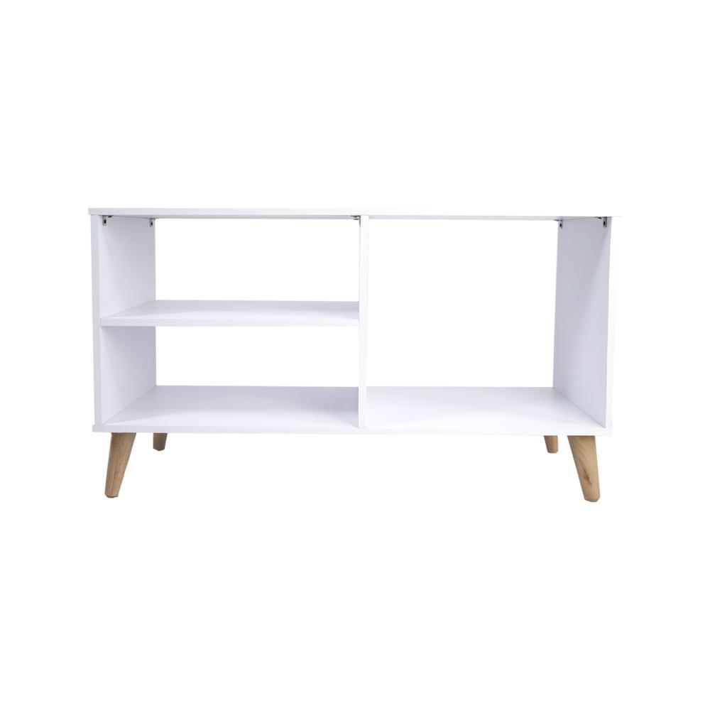 Rack de TV King Blanco 110x55cm Para TV Hasta 50 Pulgadas sin Cajones y con Patas - Muebles para TV | Bylmo