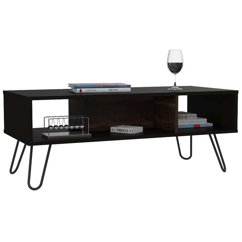 Mesa de Centro Vassel Wengue 101.1x40cm Rectangular con Patas y con Compartimientos - Mesas | Bylmo