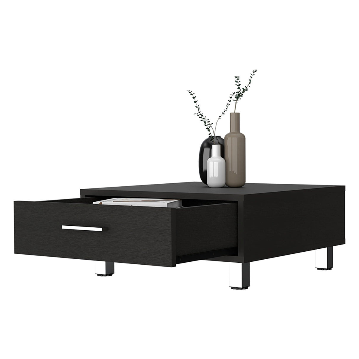 Mesa de Centro Beijing Wengue 60x26cm Rectangular con Patas y con Compartimientos - Mesas de Centro | Bylmo