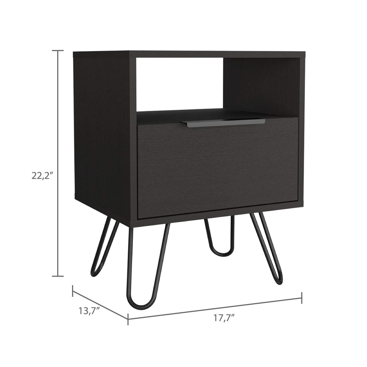 Mesa de Noche Augusta Duna 45x57cm con Un Compartimiento y con Una Puerta - Mesas de Noche | Bylmo