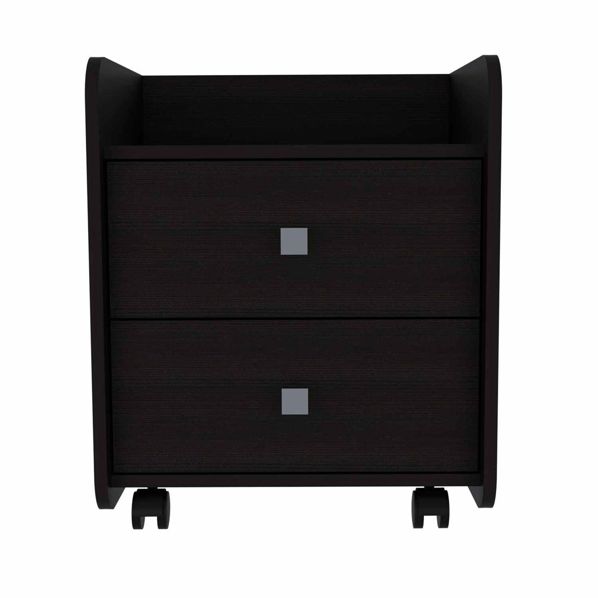 Mesa de Noche Aura Wengue 46x56cm con Dos Cajones y con Un Compartimiento - Mesas de Noche | Bylmo