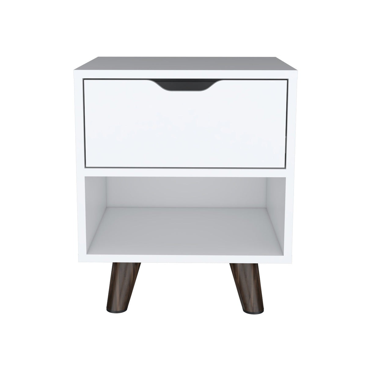 Mesa de Noche Crail Blanco 40 cm con Un Cajón - Mesas de Noche | Bylmo