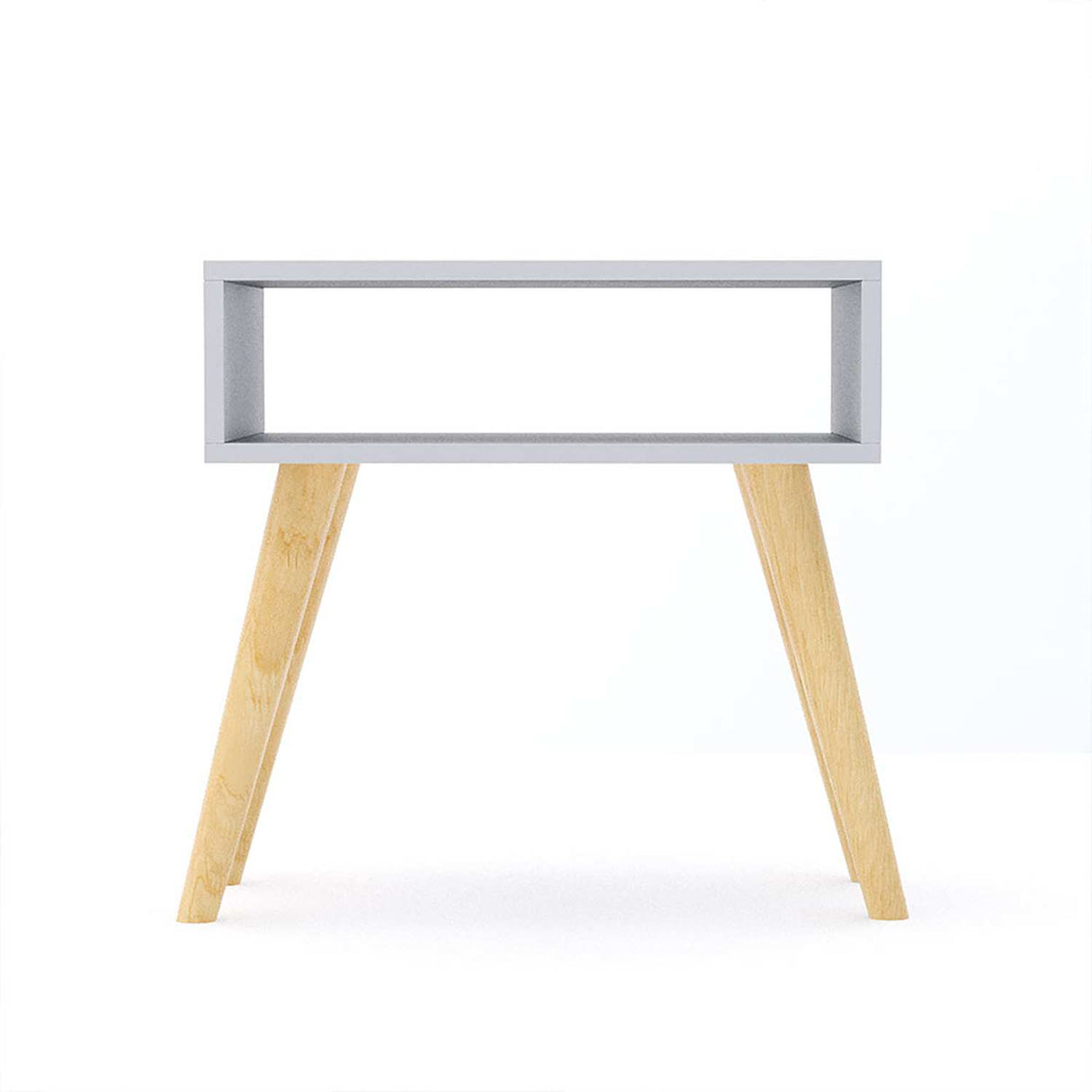 Mesa de Noche Metz Blanco 50 cm con Compartimiento - Mesas de Noche | Bylmo
