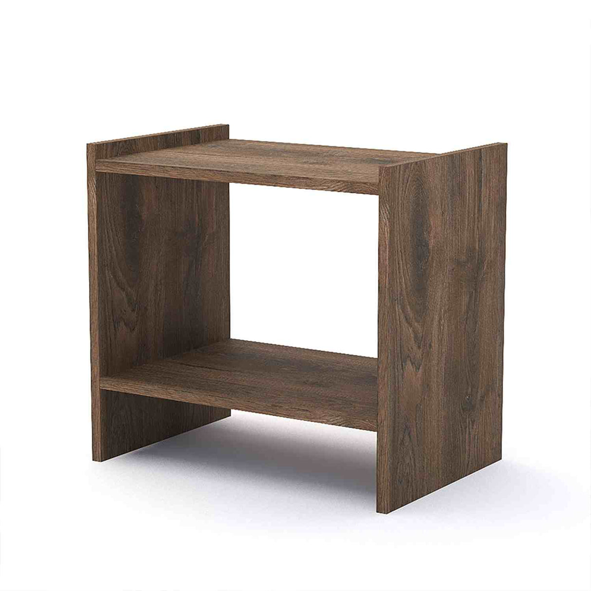 Mesa de Noche Orleans Nogal 45 cm con Entrepaño - Mesas de Noche | Bylmo