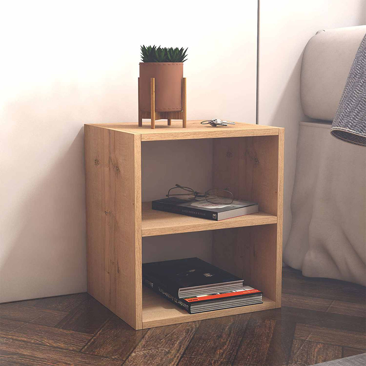 Mesa de Noche Versalles Duna 35 cm con Compartimiento - Mesas de Noche | Bylmo