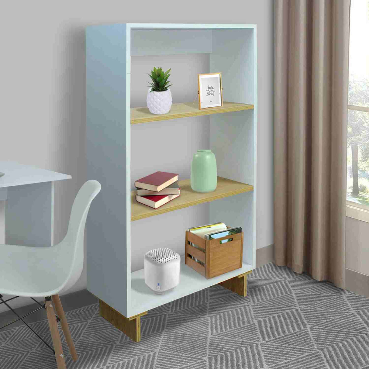 Mesa para TV Flow Blanco 60 cm con Biblioteca - Combos Sala | Bylmo
