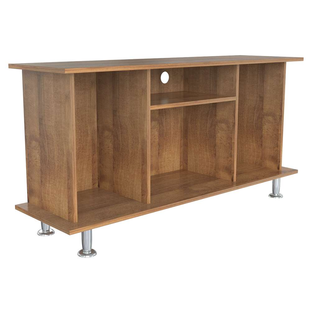 Mesa para TV Amaretto 120x120cm Para TV Hasta 42 Pulgadas sin Cajones con Ranuras para Cables y con Patas - Muebles de TV | Bylmo