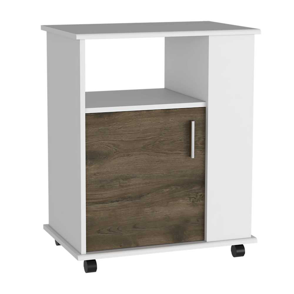 Mueble Microondas Blanco y Bellota 60x73.5cm sin Cajones y con Un Puertas - Muebles Organizadores | Bylmo