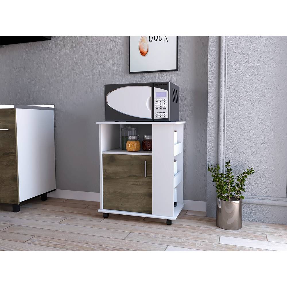 Mueble Microondas Z Plus Blanco y Bellota 60x73.5cm sin Cajones y con Un Puertas - Muebles Organizadores | Bylmo