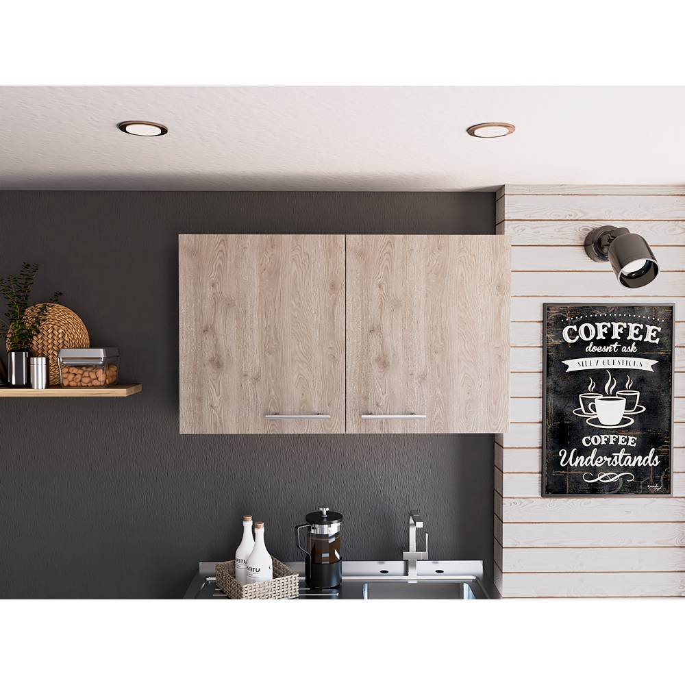 Mueble Auxiliar Manchester Ceniza y Blanco 100 cm con Dos Puertas - Muebles Organizadores | Bylmo