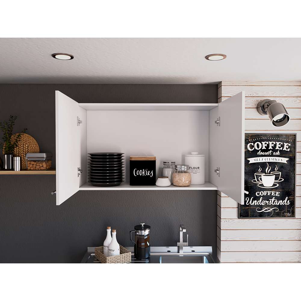 Mueble Auxiliar Manchester Blanco 100 cm con Dos Puertas - Muebles Organizadores | Bylmo