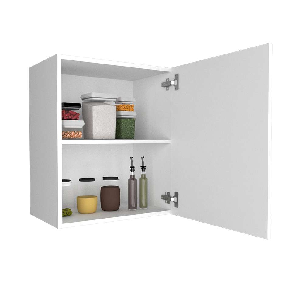 Mueble Auxiliar Manchester Blanco 50x60cm con Un Entrepaño y Dos Compartimientos - Muebles Organizadores | Bylmo