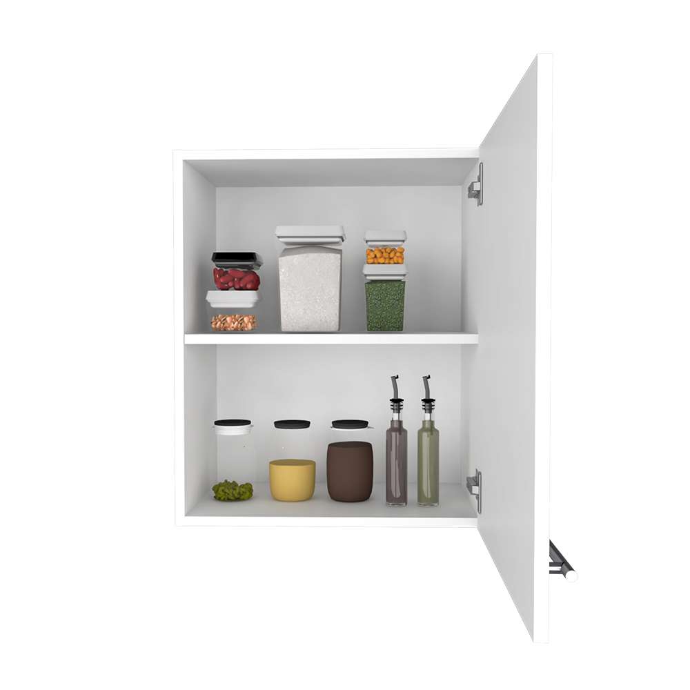 Mueble Auxiliar Manchester Blanco 50x60cm con Un Entrepaño y Dos Compartimientos - Muebles Organizadores | Bylmo