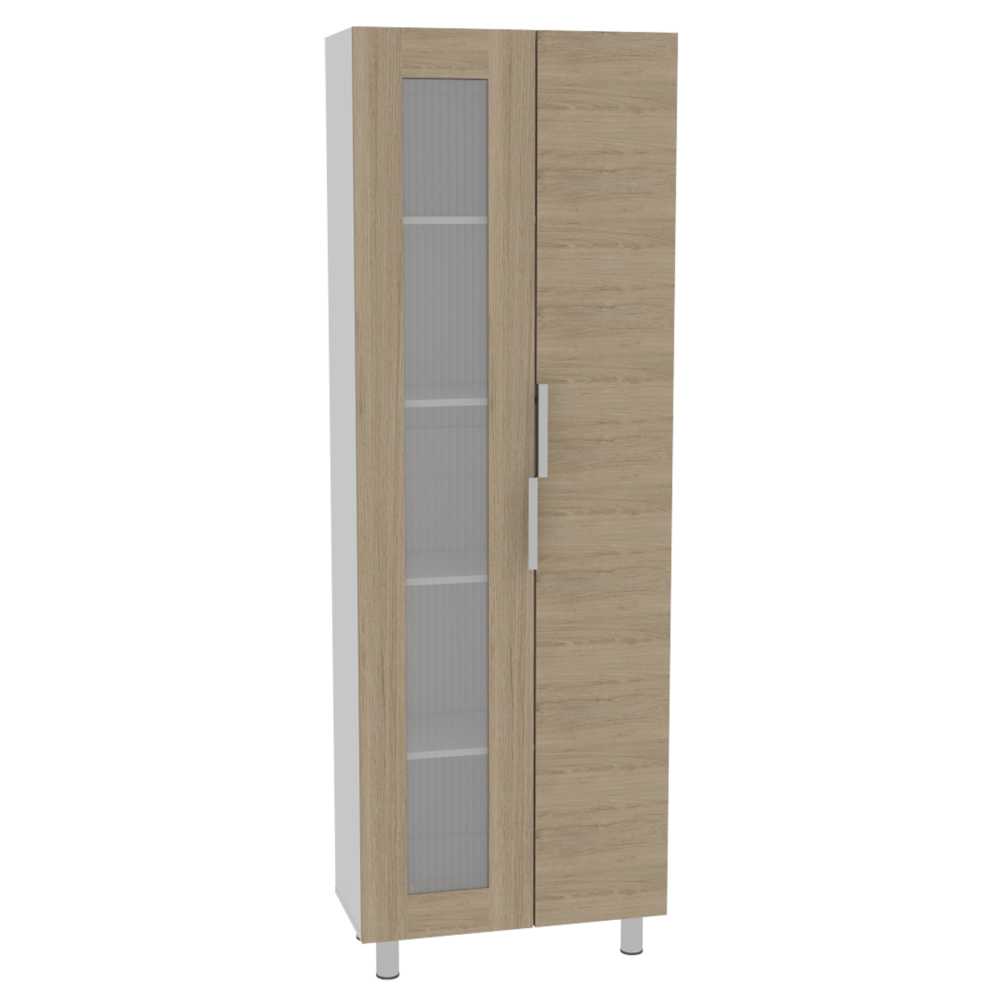 Alacena Fendi Blanco y Rovere 70x205cm sin Cajones y con Dos Puertas - Muebles Organizadores | Bylmo