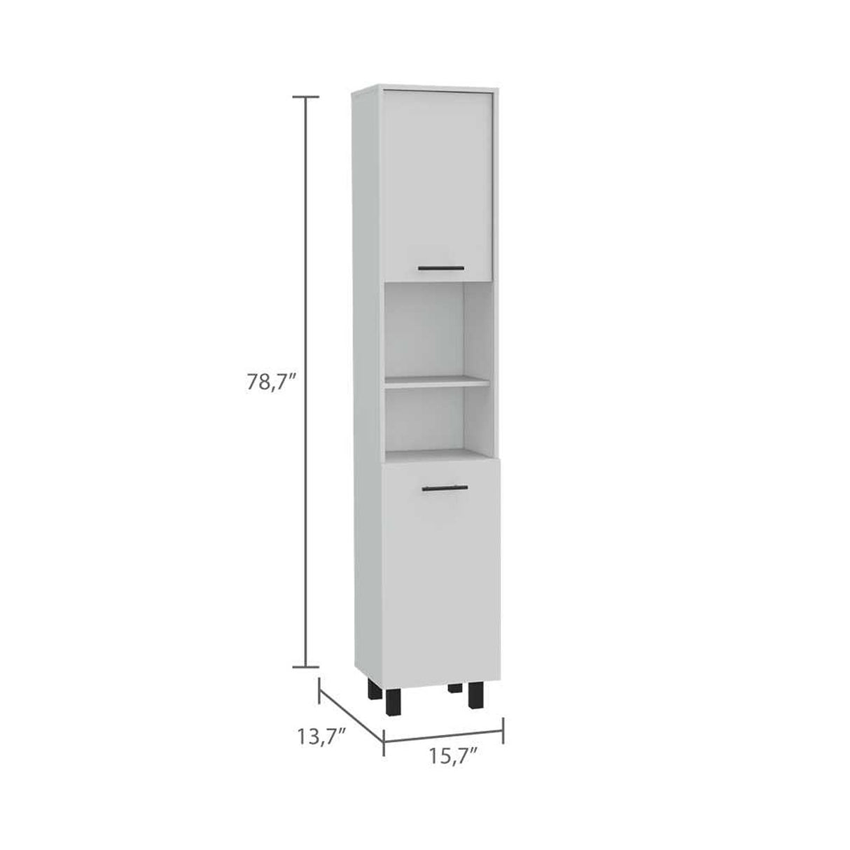 Alacena Hobart Blanco 40x202cm con Dos Puertas - Muebles Organizadores | Bylmo