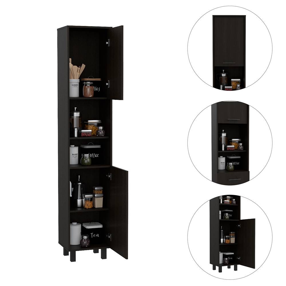 Alacena Hobart Wengue 40 cm con Dos Puertas y Entrepaños - Muebles Organizadores | Bylmo