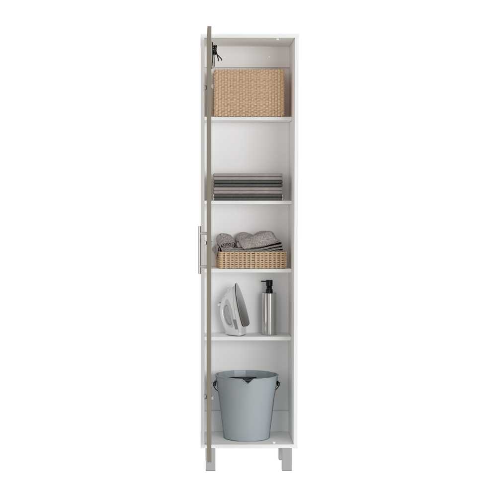 Mueble de Aseo Laska Blanco Nacar 40x180cm con Una Puerta - Muebles Organizadores | Bylmo