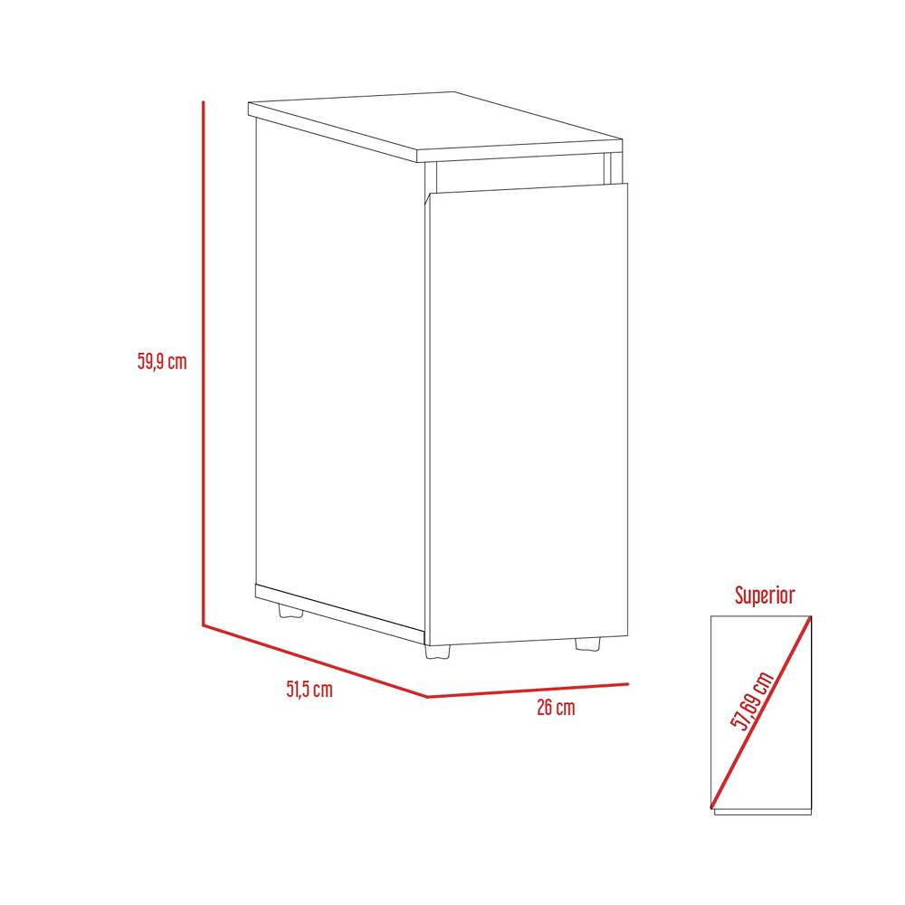 Mueble Auxiliar Allegra Wengue y Onix 26 cm con Una Puerta - Gabinetes | Bylmo