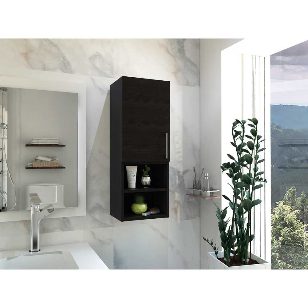 Gabinete de Baño Barcelona Wengue 30x81.5cm Rectangular sin Espejo y con Dos Entrepaños - Gabinetes | Bylmo