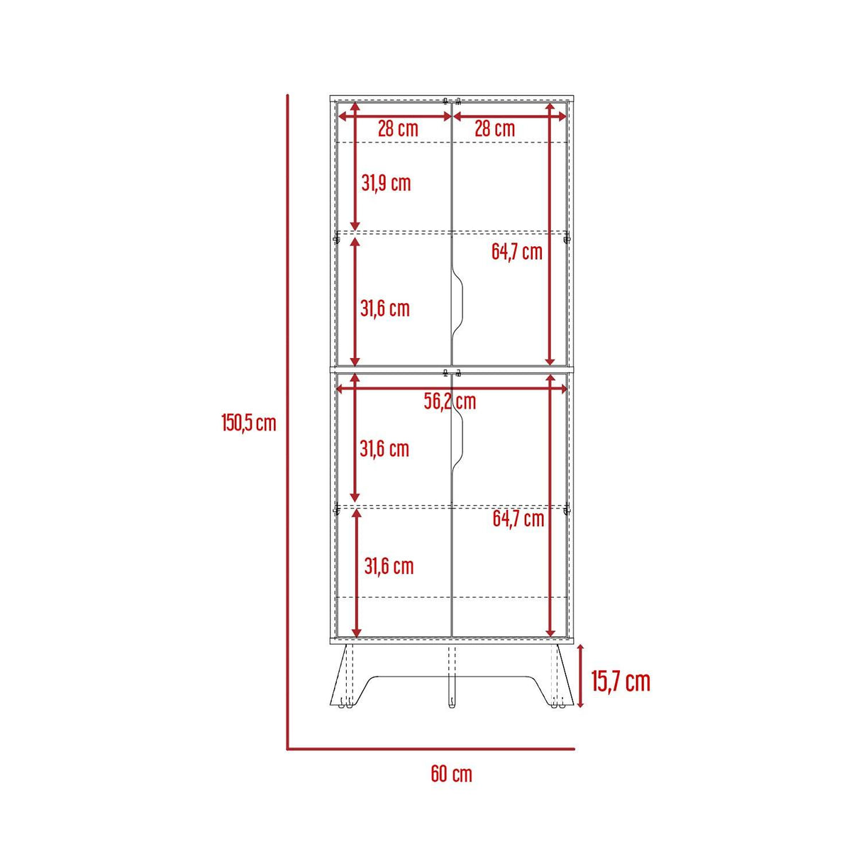 Mueble Auxiliar Z60 Blanco 60 cm con Puertas y Patas de Madera - Barras y Muebles Auxiliares | Bylmo