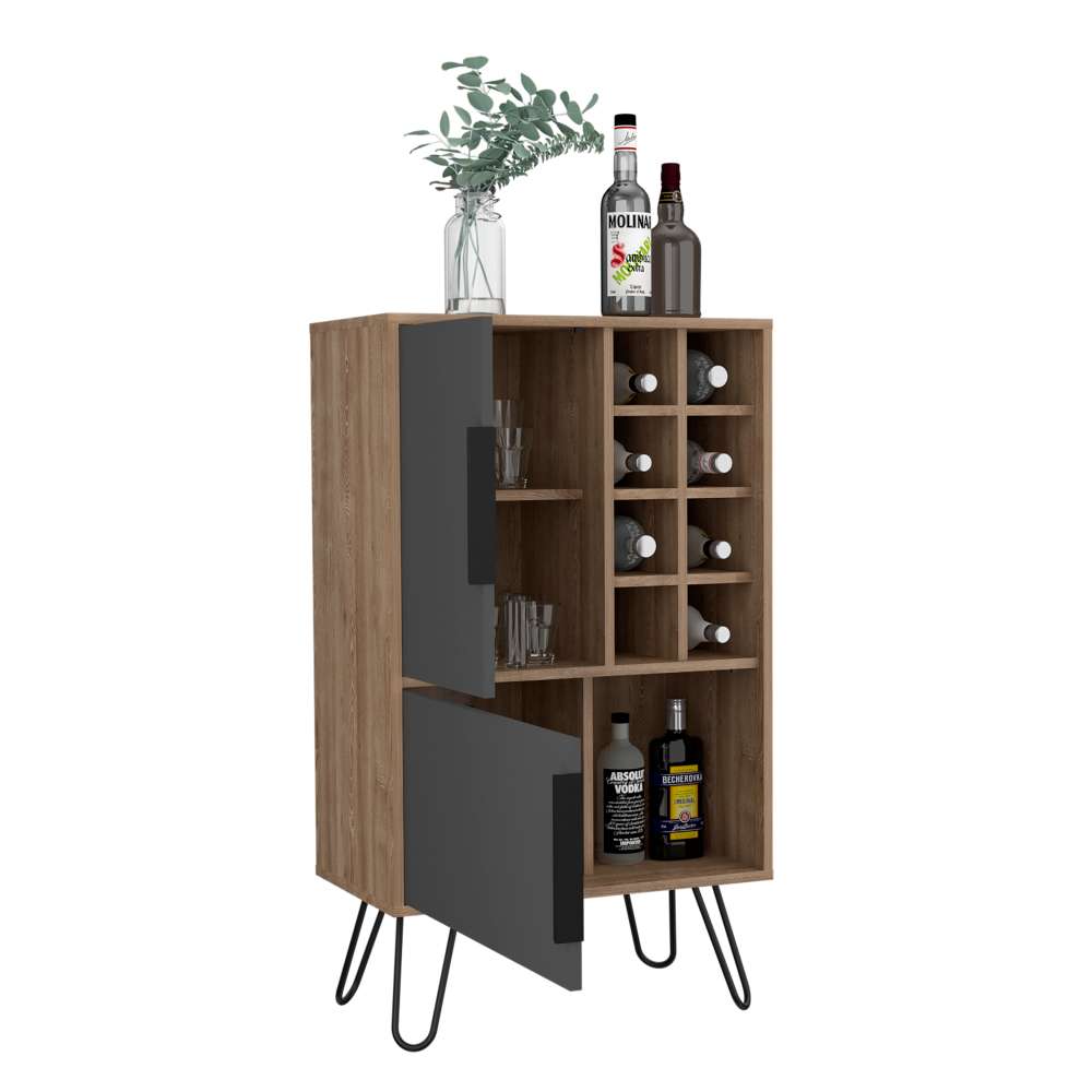Bar Vegas Miel y Plomo 60 cm con Dos Puertas - Bares | Bylmo