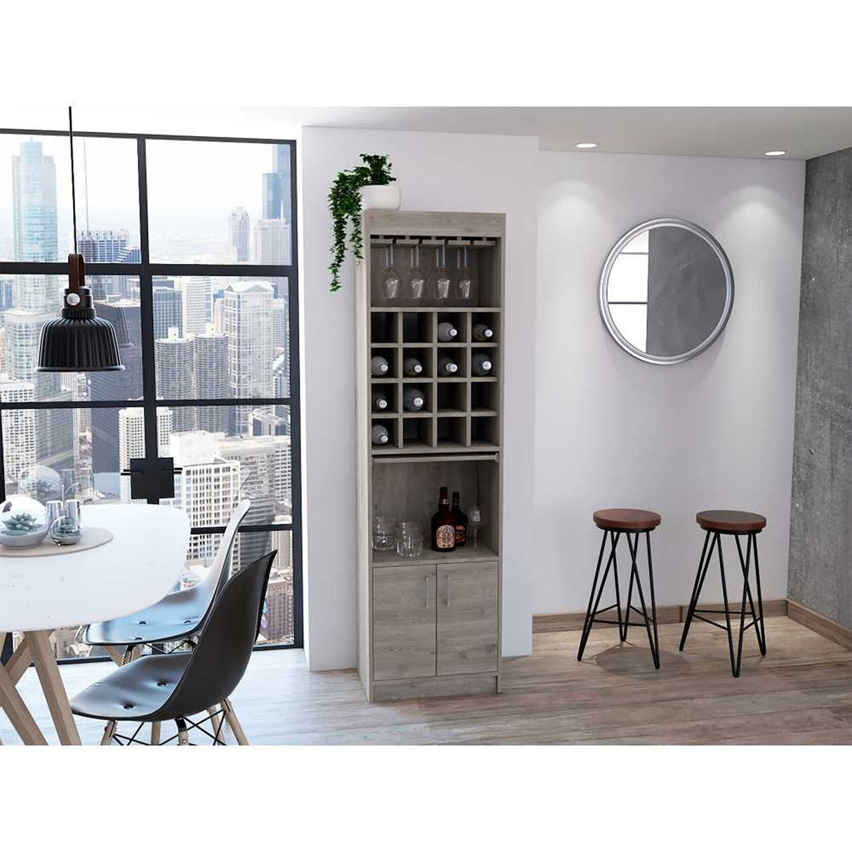 Bar Kava Ceniza 51 cm con Dos Puertas - Bares | Bylmo