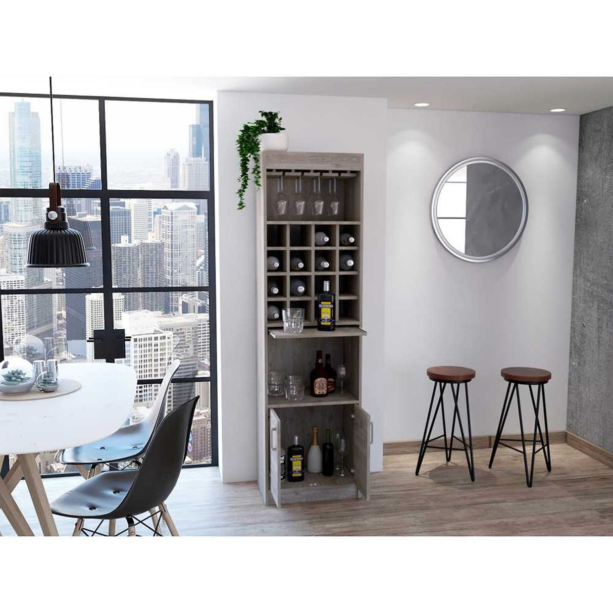 Bar Kava Ceniza 51 cm con Dos Puertas - Bares | Bylmo