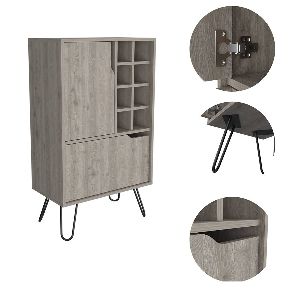 Bar Manhattan Ceniza 60 cm con Dos Puertas - Bares | Bylmo