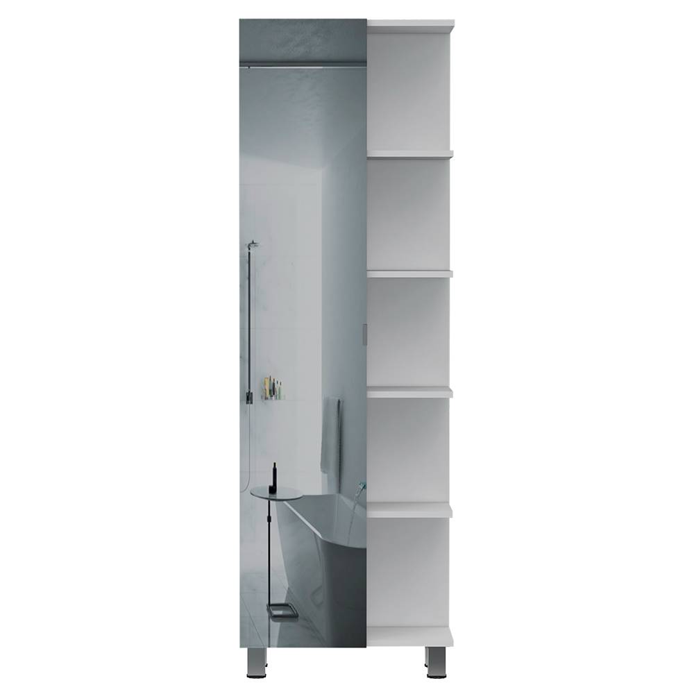 Mueble para Baño Esquinero Urano Plus Blanco 51.2x158cm sin Cajones y con Cuatro Entrepaños - Gabinetes | Bylmo