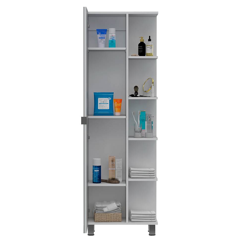 Mueble para Baño Esquinero Urano Plus Blanco 51.2x158cm sin Cajones y con Cuatro Entrepaños - Gabinetes | Bylmo