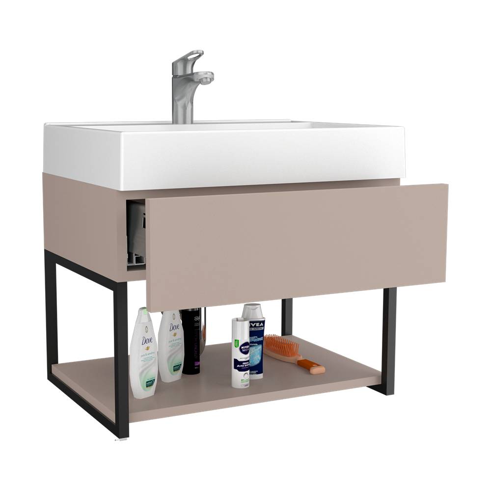 Mueble para Lavamanos Fusion Plus Taupe 60x44.6cm Individual sin Lavamanos y sin Puertas - Gabinetes | Bylmo