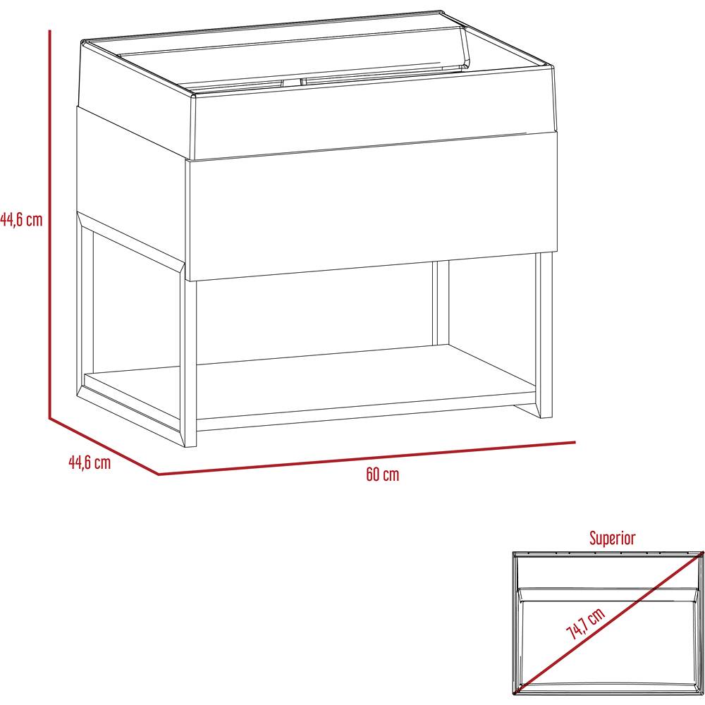 Mueble para Lavamanos Fusion Plus Taupe 60x44.6cm Individual sin Lavamanos y sin Puertas - Gabinetes | Bylmo