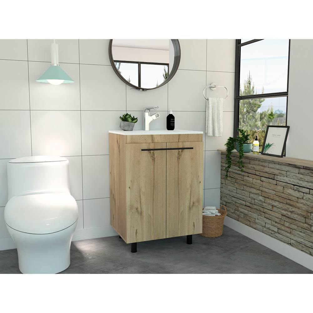 Mueble para Lavamanos Khari Duna 60.5x86.8cm Individual con Lavamanos con Dos Puertas - Gabinetes | Bylmo