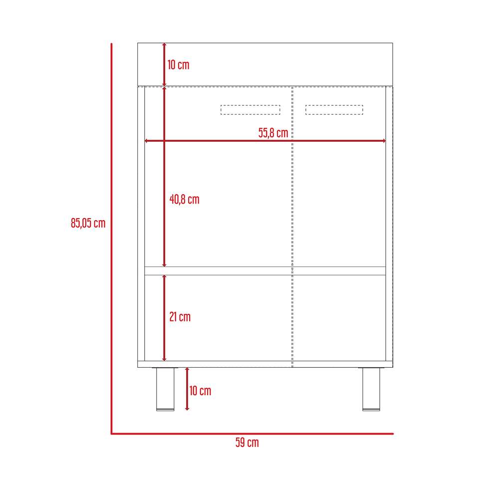 Mueble Valento Blanco 59 cm con Dos Puertas - Gabinetes | Bylmo