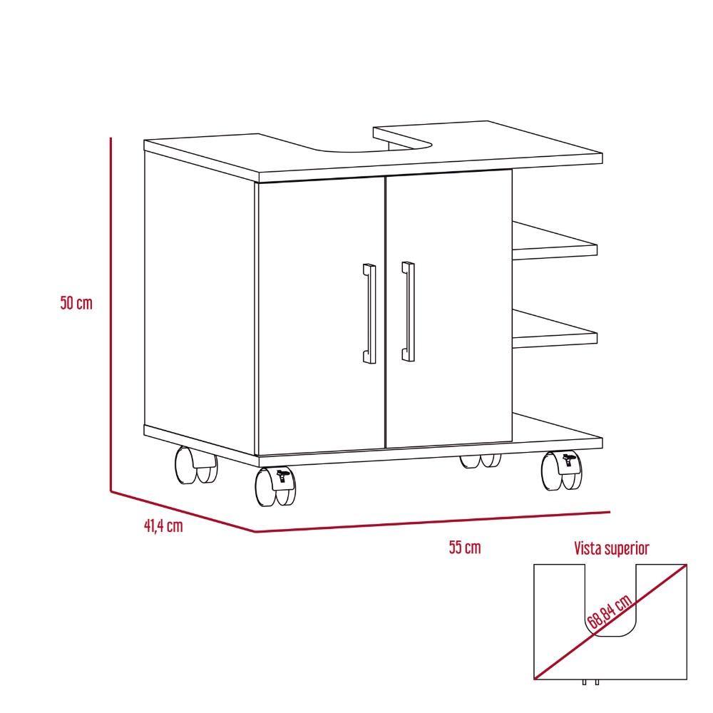 Mueble para Lavamanos Bath Blanco 50x55cm Individual sin Lavamanos con Una Puerta - Gabinetes | Bylmo