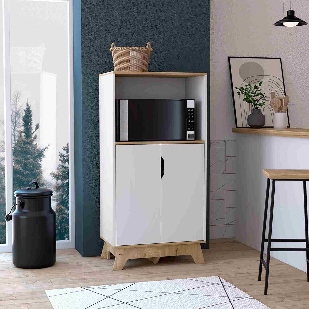 Mueble Microondas Auxona Duna 65 cm con Dos Puertas y Entrepaños - Alacenas y Muebles Microondas | Bylmo