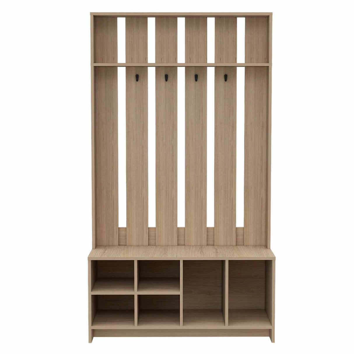 Mueble Recibidor Beijing Rovere 97 cm con Entrepaño, Zapatero y Perchero para Ropa - Bifes y Arrimos | Bylmo