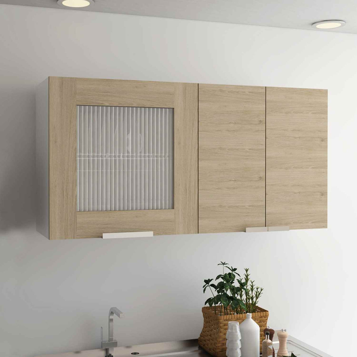 Mueble Superior de Cocina Fendi Blanco 120x60cm con Un Entrepaño y con Tres Puertas - Muebles Superiores | Bylmo