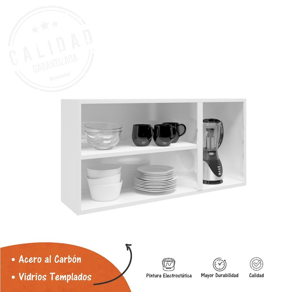 Mueble Superior de Cocina Blanco 105x52cm con Dos Entrepaños y con Puerta Traslúcida - Muebles Organizadores | Bylmo