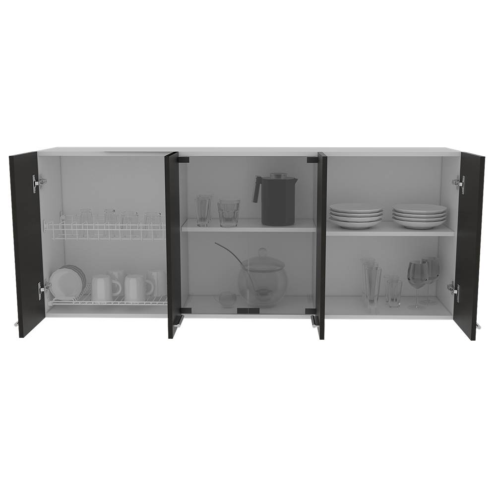 Mueble Superior con Seis Puertas Wengue y Blanco 150 cm - Cocinas | Bylmo