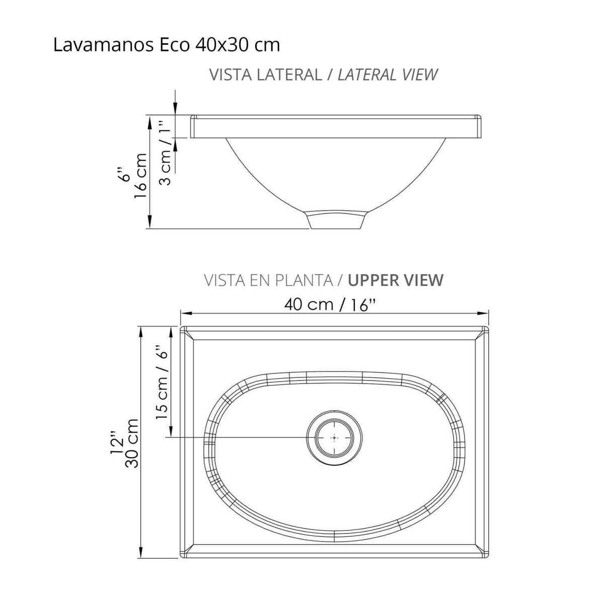 Mueble para Baño Eco Gracia y Sikuani 40 cm de Piso con Lavamanos - Muebles para Baño | Bylmo