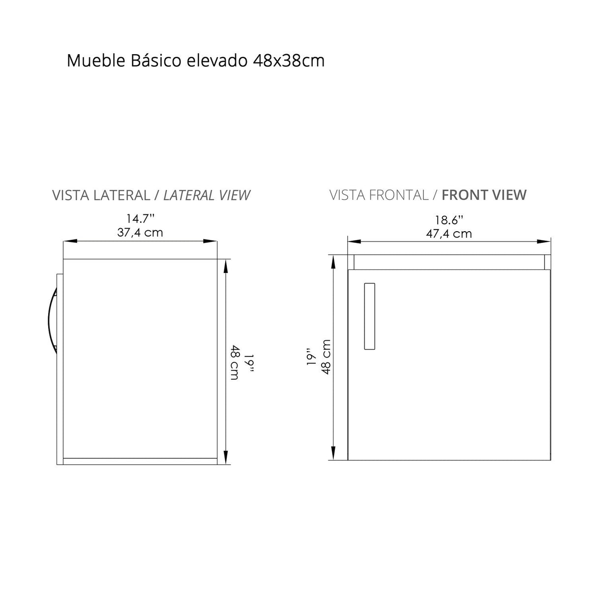 Mueble para Baño Eco Gracia y Sikuani 48 cm Flotante con Lavamanos - Muebles para Baño | Bylmo