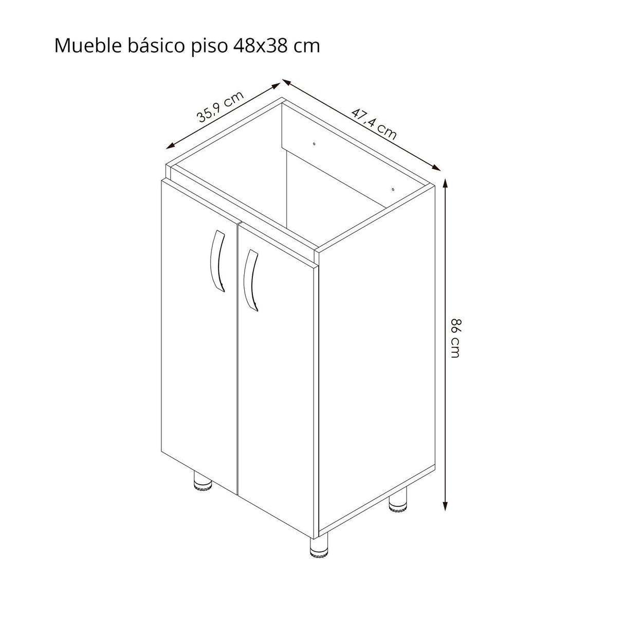 Mueble para Baño Eco Soder y Mali 48 cm de Piso con Lavamanos - Muebles para Baño | Bylmo