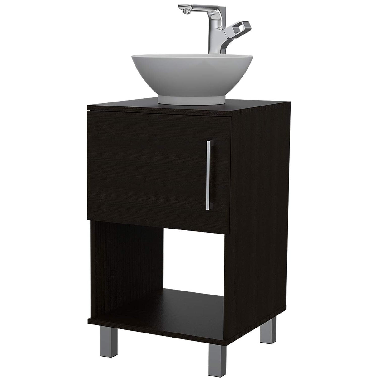 Mueble para Lavamanos Gouda Wengue 45x89cm Individual con Lavamanos con Una Puerta - Muebles para Baño | Bylmo