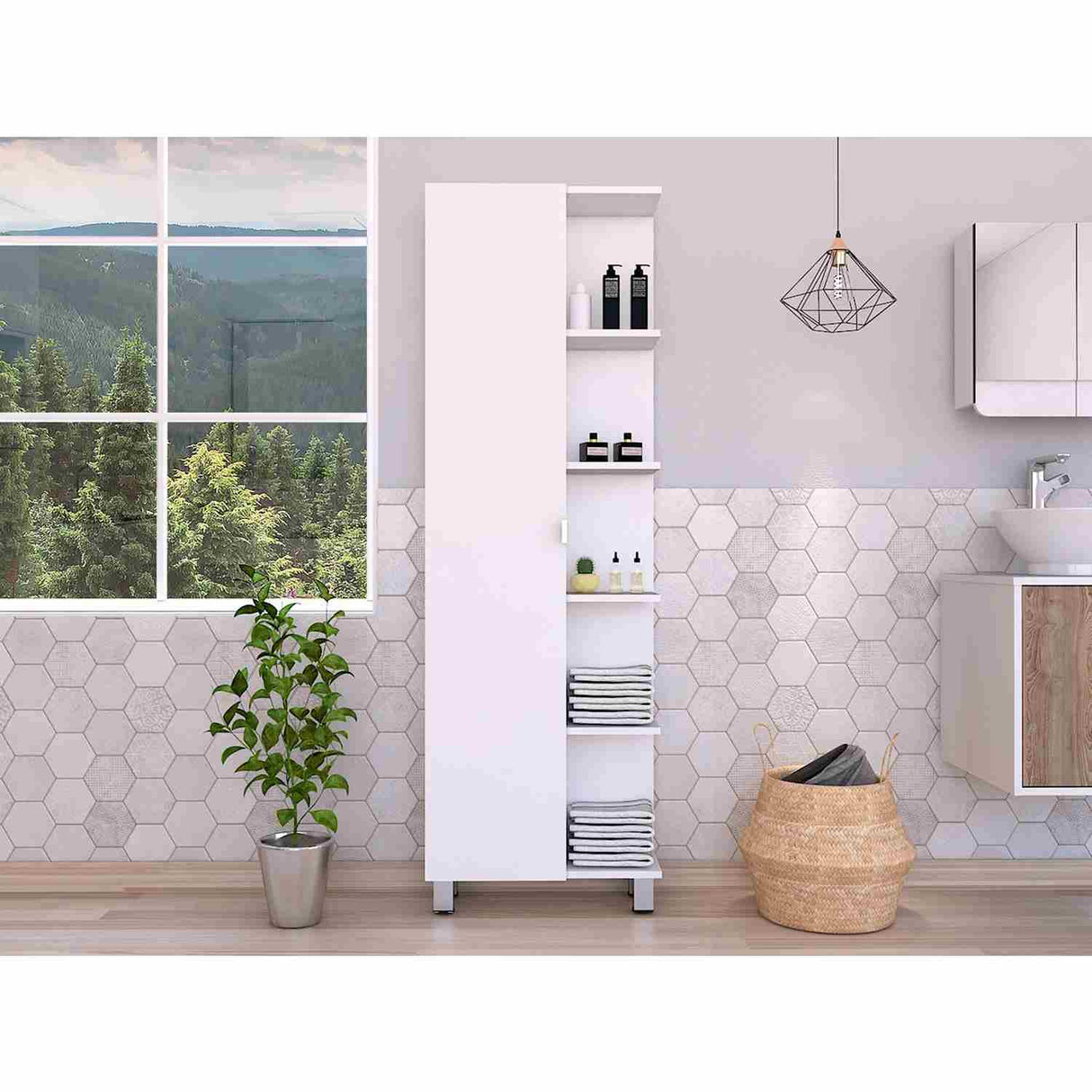 Mueble para Baño Malaga Blanco 51 cm Esquinero - Muebles para Baño | Bylmo